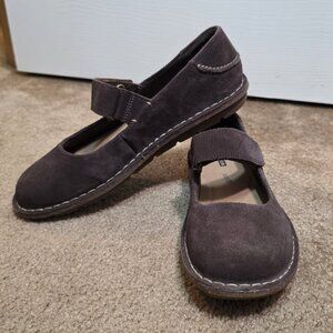 CLARKS Tamitha Aster Brown Suede Mary Jane Shoes Size 9 1/2 New